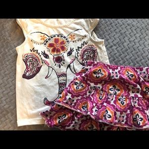 Girls Gymboree patterned elephant outfit